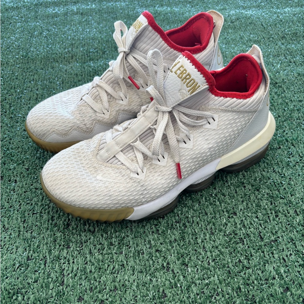 Nike Air LeBron 16 XVI Low Draft Day Shoes Mens Sz 10 Red/ White C12668-100